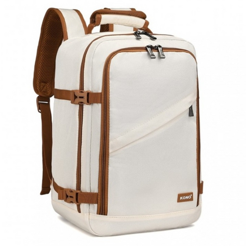 KONO Expander backpack travel bag for airplane work 20l White