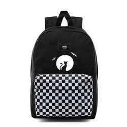 Plecak Vans New Skool Checkerboard kratka szachownica Custom Cat Kot
