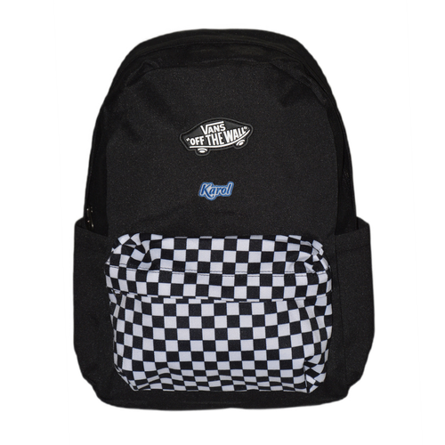 Vans Old Skool Grom Checkerboard Backpack Black/White VN000H56Y281 + Custom Your Name
