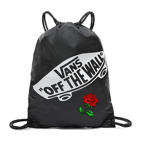 VANS Realm Backpack VN0A3UI6BLK + VANS Benched Bag + Custom Red Rose