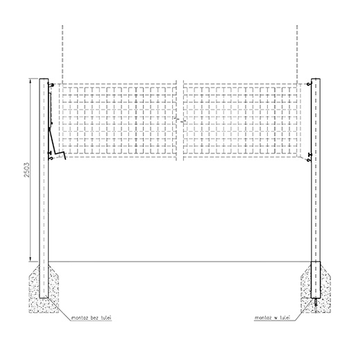 Zestaw PRO do siatkówki halowej, słupki aluminiowe  - S0200