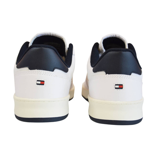 Buty męskie Tommy Hilfiger Retro Court Mix Cupsole białe - FM0FM04006 YBR