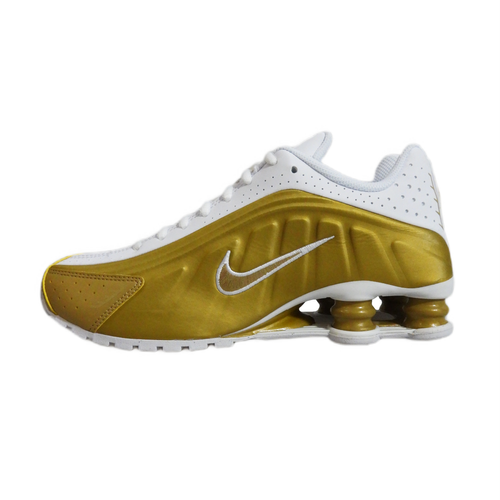 Buty sportowe Nike Shox R4 Metallic Gold White (GS) Złote - CW2626-700