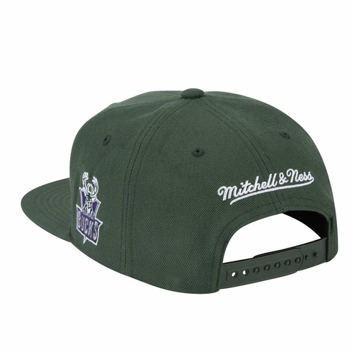 Czapka z daszkiem bejsbolowa Mitchell & Ness Milwaukee Bucks Snapback