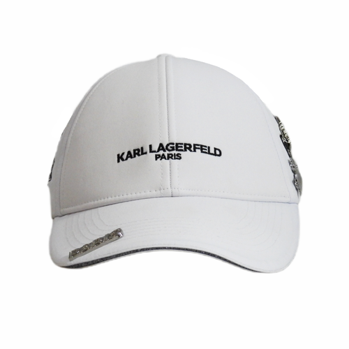 Karl Lagerfeld Paris White Adjustable Cap with pins - L5WH7947-wht