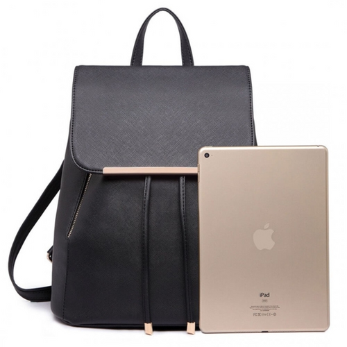 Plecak damski skórzany torba czarna KONO Aurora