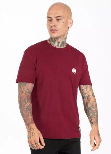 Koszulka męska Pit Bull West Coast Small Logo Burgundowa T-shirt