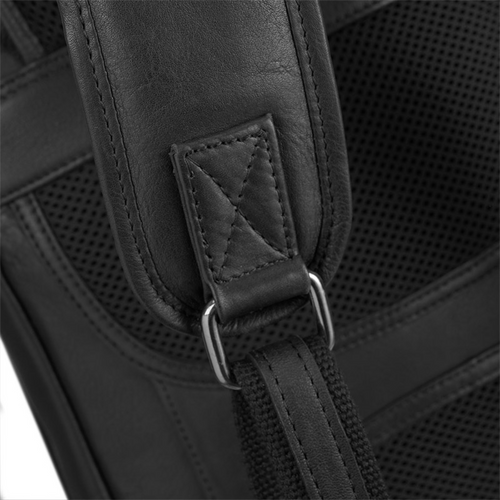 Leather Laptop Backpack Betlewski Cambridge Black  - BPL-01 DDDM