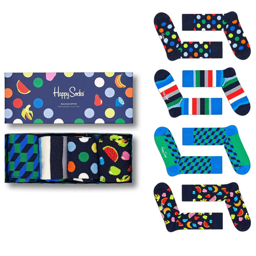 Skarpetki Happy Socks Navy Giftbox 4-pack - XNAV09-6600
