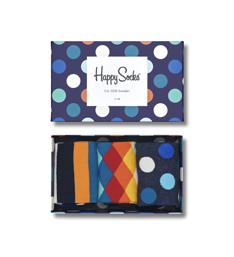 Giftbox 3-pak Skarpety Happy Socks Classic Mix Gift - XMIX08-6000