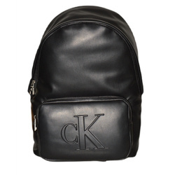 Plecak skórzany Calvin Klein na laptop czarny - ZM0ZM02568BDS