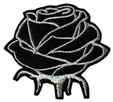 Streifen für Kleidung Silver Black Rose