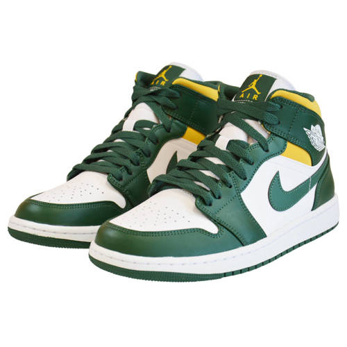 Buty Air Jordan 1 Mid Sonics White/Green/Yellow - 554724-371