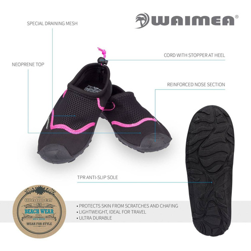 Buty do pływania neoprenowe do wody WAIMEA Wave Rider plażowe jeżowce - 13AT-ZWR