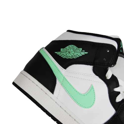 Buty sportowe męskie Air Jordan 1 Mid Green Glow Białe - DQ8426-103