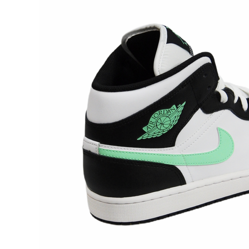 Buty sportowe męskie Air Jordan 1 Mid Green Glow Białe - DQ8426-103