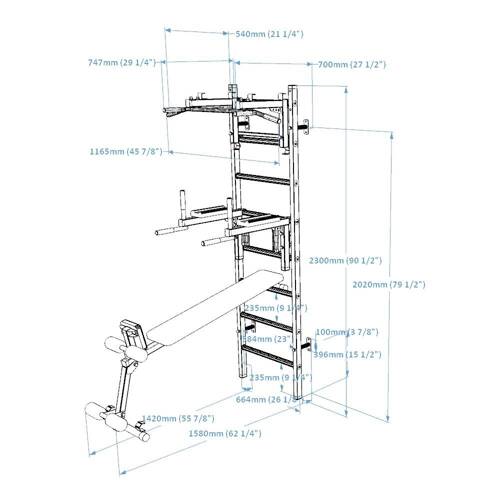 Drabinka gimnastyczna wielofunkcyjna sportowa do ćwiczeń BenchK233W Series 2