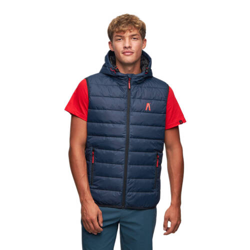 Kamizelka męska z kapturem Alpinus Athos Body Warmer Granatowa - BR43356