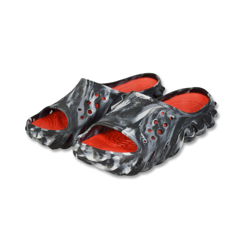 Klapki Crocs Echo Marbled Slide in Black/Flame - 208467-0X9