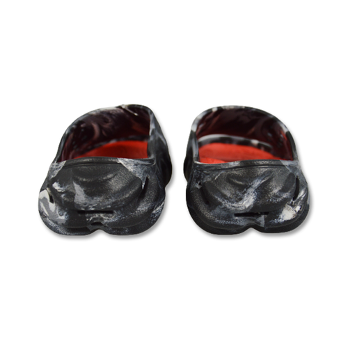 Klapki basenowe chodaki Crocs Echo Marbled Slide in Black/Flame - 208467-0X9