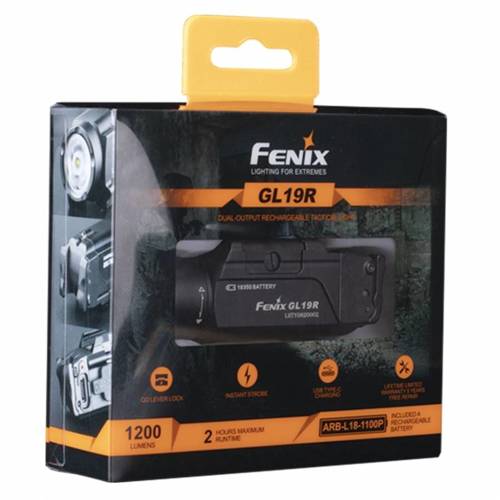 Latarka diodowa na pistolet Fenix taktyczna 1200lm 210m USB-C - GL19R