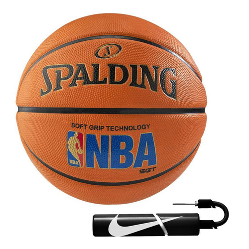 Piłka do kosza Spalding NBA Logoman Soft Grip Outdoor + pompka Nike