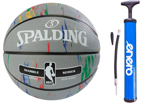 Piłka do koszykówki Spalding NBA Marble Series - 83-883Z + Pompka 