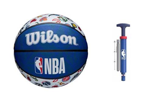 Piłka do koszykówki Wilson NBA All Teams Outdoor - WTB1301XBNBA + Pompka