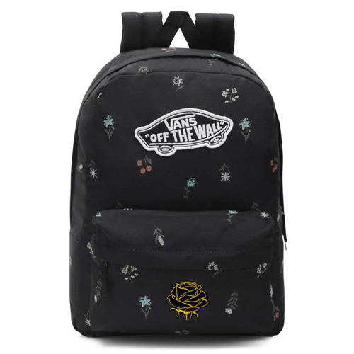 Plecak szkolny VANS Realm Backpack czarny kwiaty Custom rose róża
