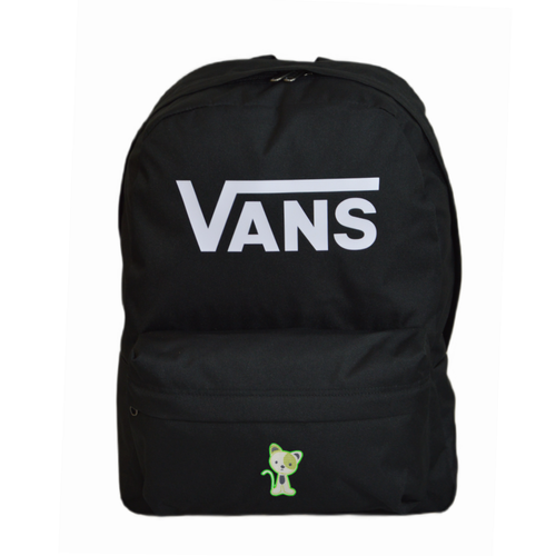 Plecak szkolny miejski Vans Old Skool Print Backpack Black VN000H50BLK1 + Custom Zielony Kot