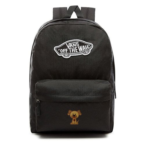 Plecak szkolny sportowy VANS Realm Backpack czarny VN0A3UI6BLK + Custom Piesek