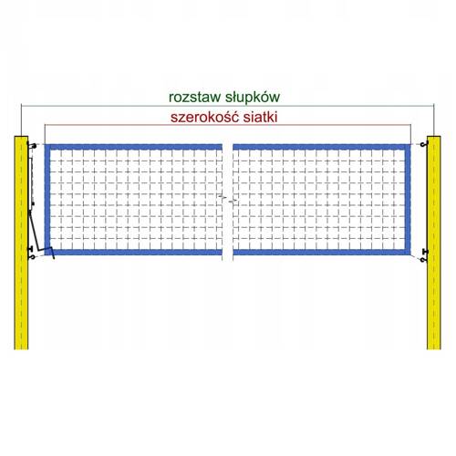 Profesjonalna siatka do siatkówki RomiSport PCV 9,5 x 1m niebieska - Sia000065