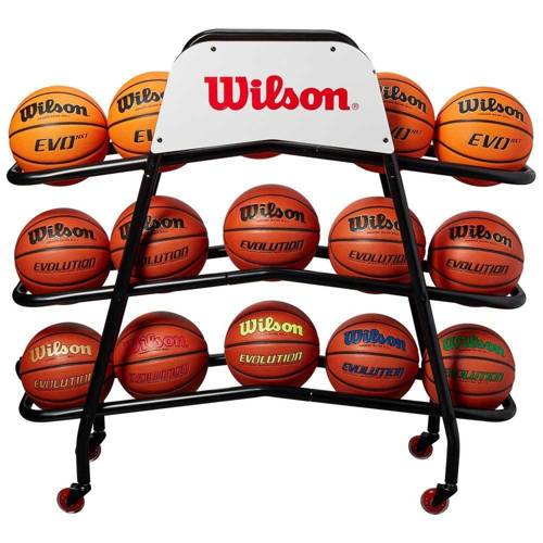 Wózek stojak na piłki koszykarskie Wilson NBA Deluxe Ball Cart - WTB181800