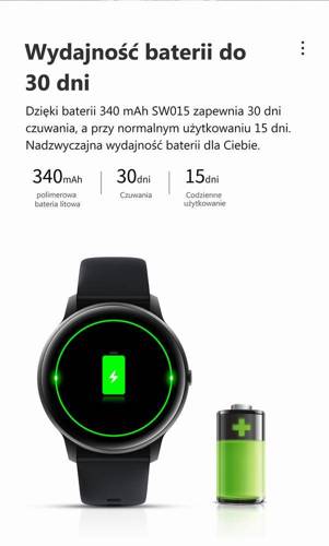 Zegarek Damski Smartwatch G. Rossi Puls Kroki SMS FB Kalorie Gold