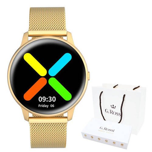 Zegarek Damski Smartwatch G. Rossi Puls Kroki SMS FB Kalorie Gold