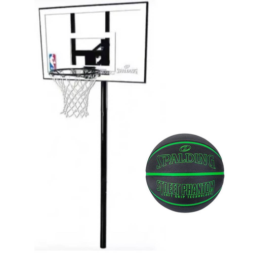 Zestaw do koszykówki regulowany Spalding NBA Silver In-ground + Piłka