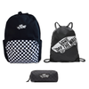 Plecak szkolny Vans New Skool checkerboard kratka VN000628Y281 + Worek + Piórnik